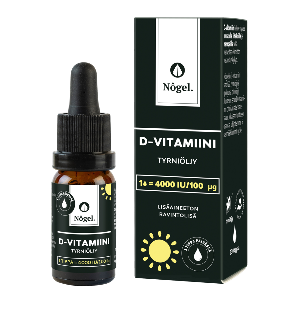 Nogel D3-vitamiini tyrniöljy 4000 IU/tippa 10 ml
