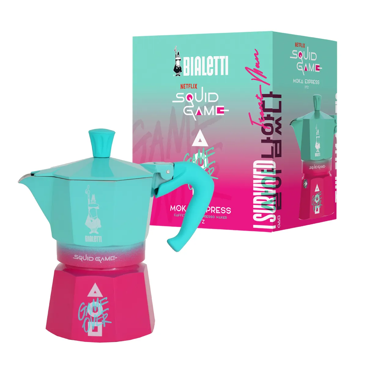 Bialetti Moka Express Squid Game -mutteripannu, 3 kuppia