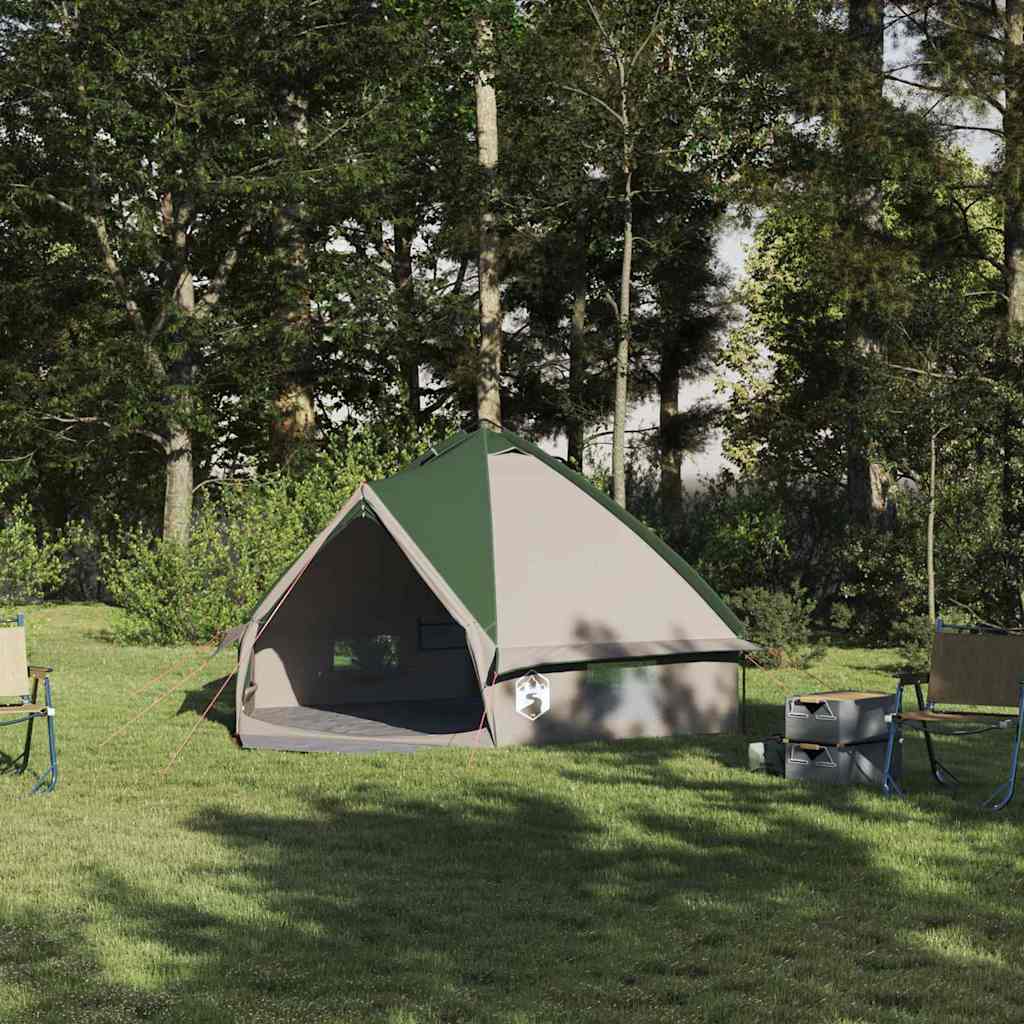 vidaXL Teepee Teltta 4-Hengen 4 hengelle Vihreä ja Harmaa