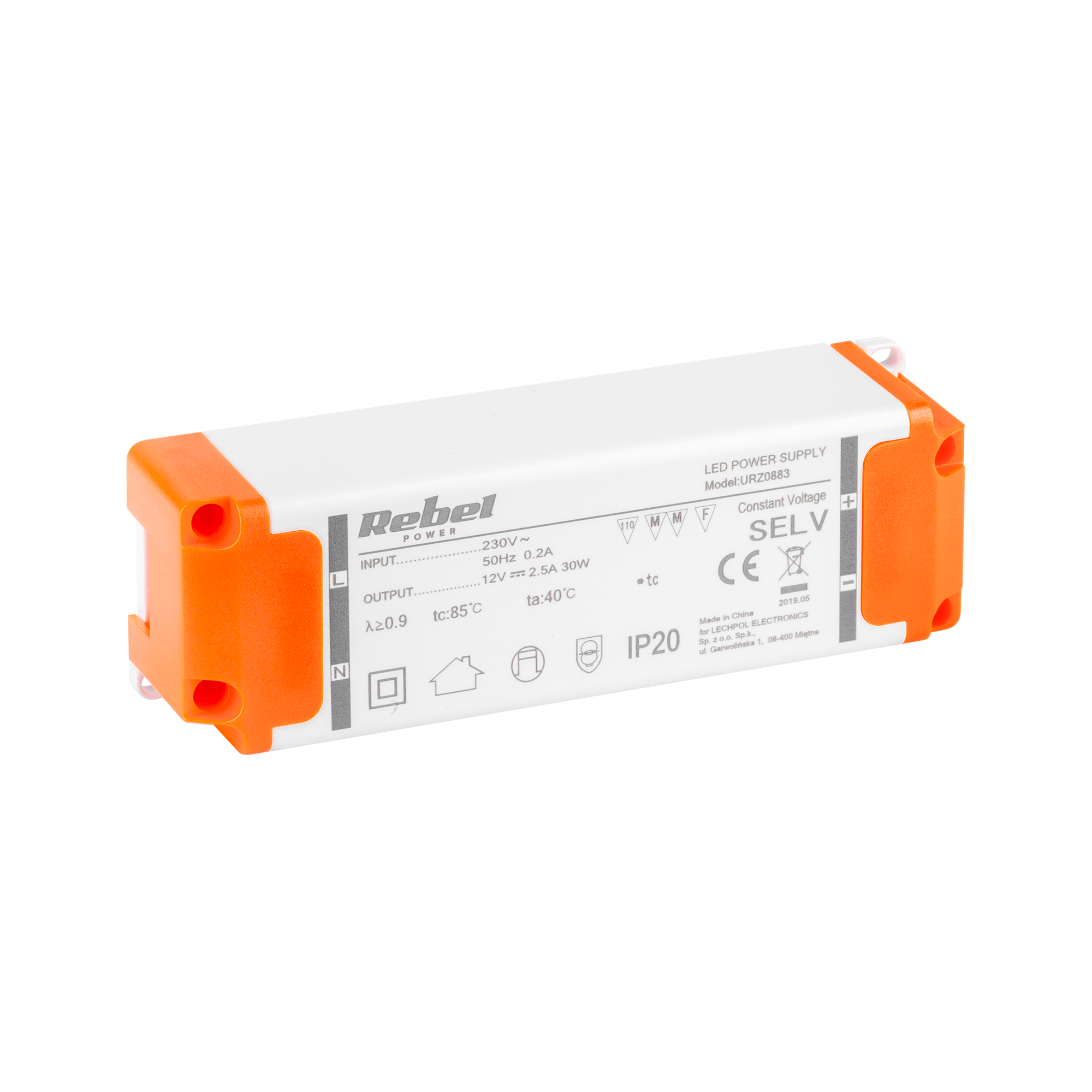 Rebel 12V 2.5A 30W virtalähde LED-nauhalle